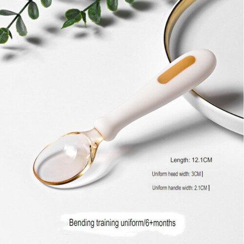 (Spoon) Baby learning to eat training bendable fork spoon
