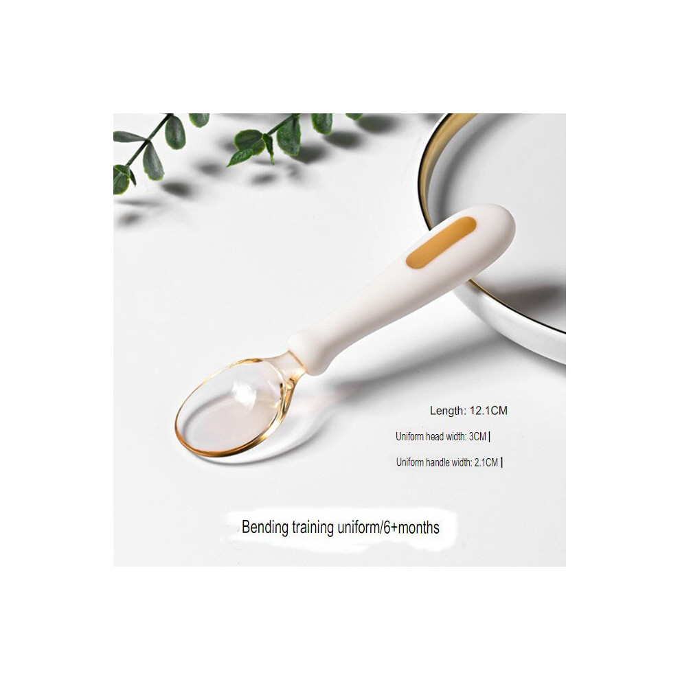 (Spoon) Baby learning to eat training bendable fork spoon