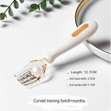 (Fork) Baby learning to eat training bendable fork spoon