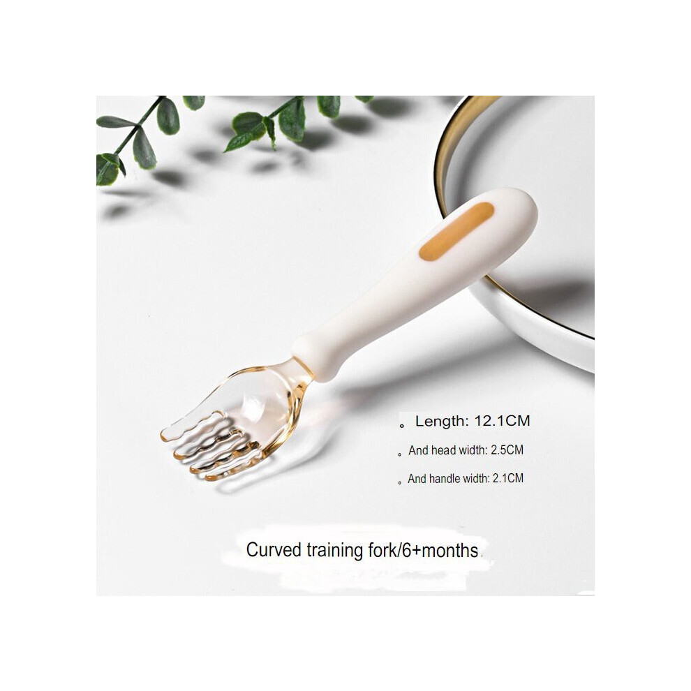 (Fork) Baby learning to eat training bendable fork spoon