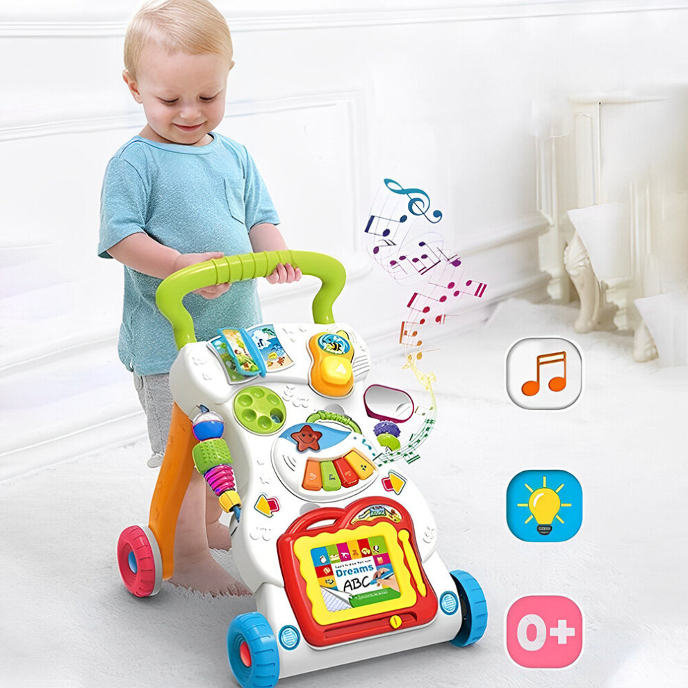 2in1 Baby Walker  Activity Musical Toys Car Along Toddler