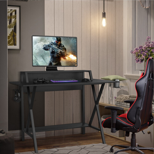 Costway Ergonomic Desk Home Office Computer Desk Gamer Workstation 1