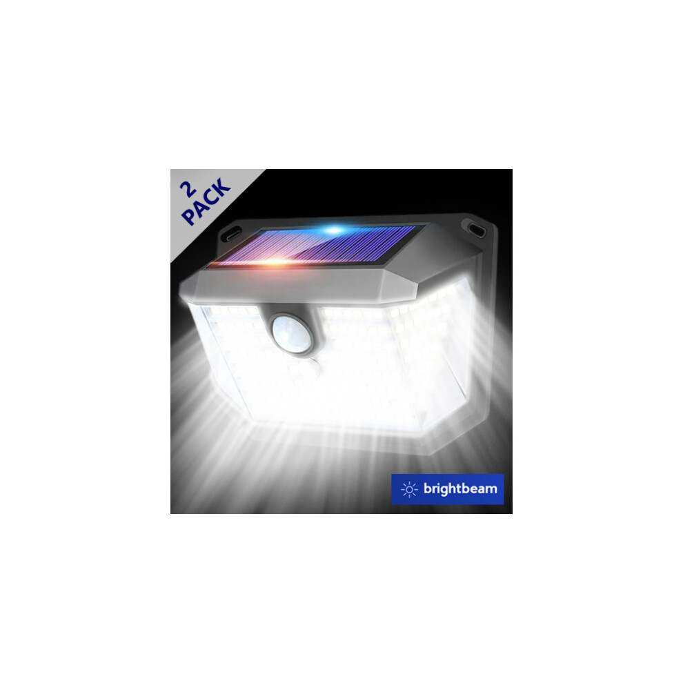 Skesrjtop 2Pcs Brightbeam Pir Solar Security Motion Sensor Wall Light