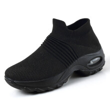 (Black, UK 5 / EU 38) Women Air Cushion Breathe Trainers Shoe Sneaker Arch Support