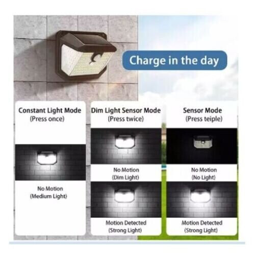 2PCS Brightbeam PIR Solar Security Motion Sensor Wall Light 1