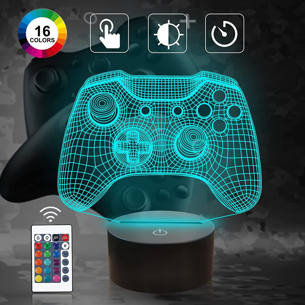 Gamepad 16 Color 3D Acrylic LED Controller Night Light Table Desk Lamp