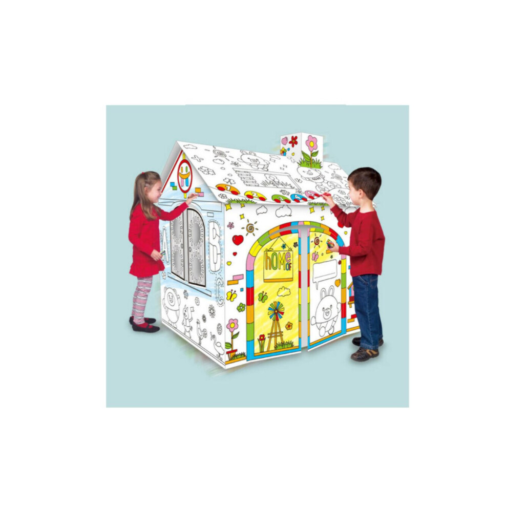 Children Coloring Cardboard Game Play House Painting Educational Toys