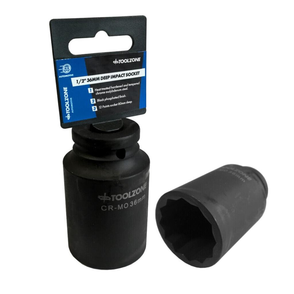 36Mm Deep Impact Socket 1/2" Drive Hub Nut Flywheel Socket Bi Hex 12-Point Ss234 5055143922943