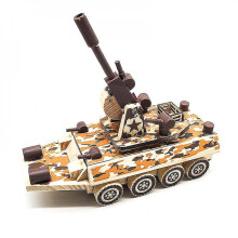 Children's Wooden Decoration Music Camouflage Armored Car Model Toy Children's Day Gift