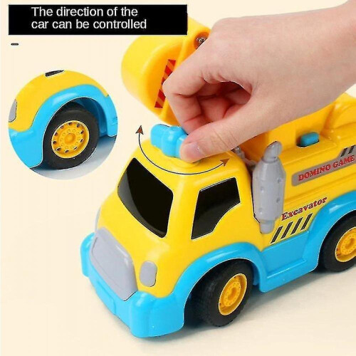 Wooden Blocks Domino Game Toy Automatic Engineering Vehicle 2