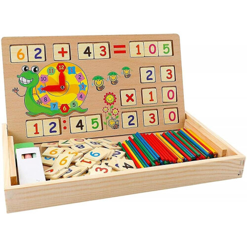 Baby Montessori Toy Math Wooden Toy Learning Box Numbers Educational ...