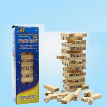 Wood Block Stacking Game, Stacking Height, Number Match Playset