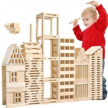 Children's Large Wooden Domino Blocks 100 Pieces 11.7 Cm Stacking Tower Educational Toy Puzzle Game