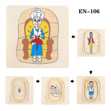 Wooden Brake Plant Multi-layer Growth Educational Children's Educational Toy Brand New-(female)