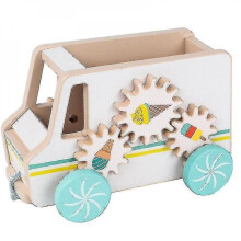 Wooden Ice Cream Pull Rope Drag Car Toys Colourful Children Puzzle Learning Toys|blocks