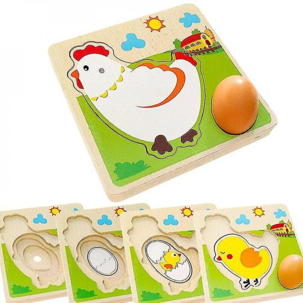 Children's Wooden 3D Puzzles, Hen Growth Process, Learning Toys For Preschool Babies, Birthday Gifts-image-OPC-PBB7KHB-NEW