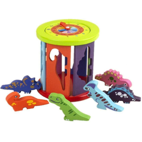 Baby Children Wooden Kids Educational Color Shape Cognitive Wheel ...
