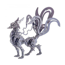 Diy Stainless Steel Model Kit 3D Children Adult Gift Big Nine-tailed Fox | Model Building(silver)