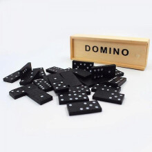 Wooden Blocks 28 Pieces Of Wooden Domino Board Game Travel Fun Board Game Children's Domino Educational Toy