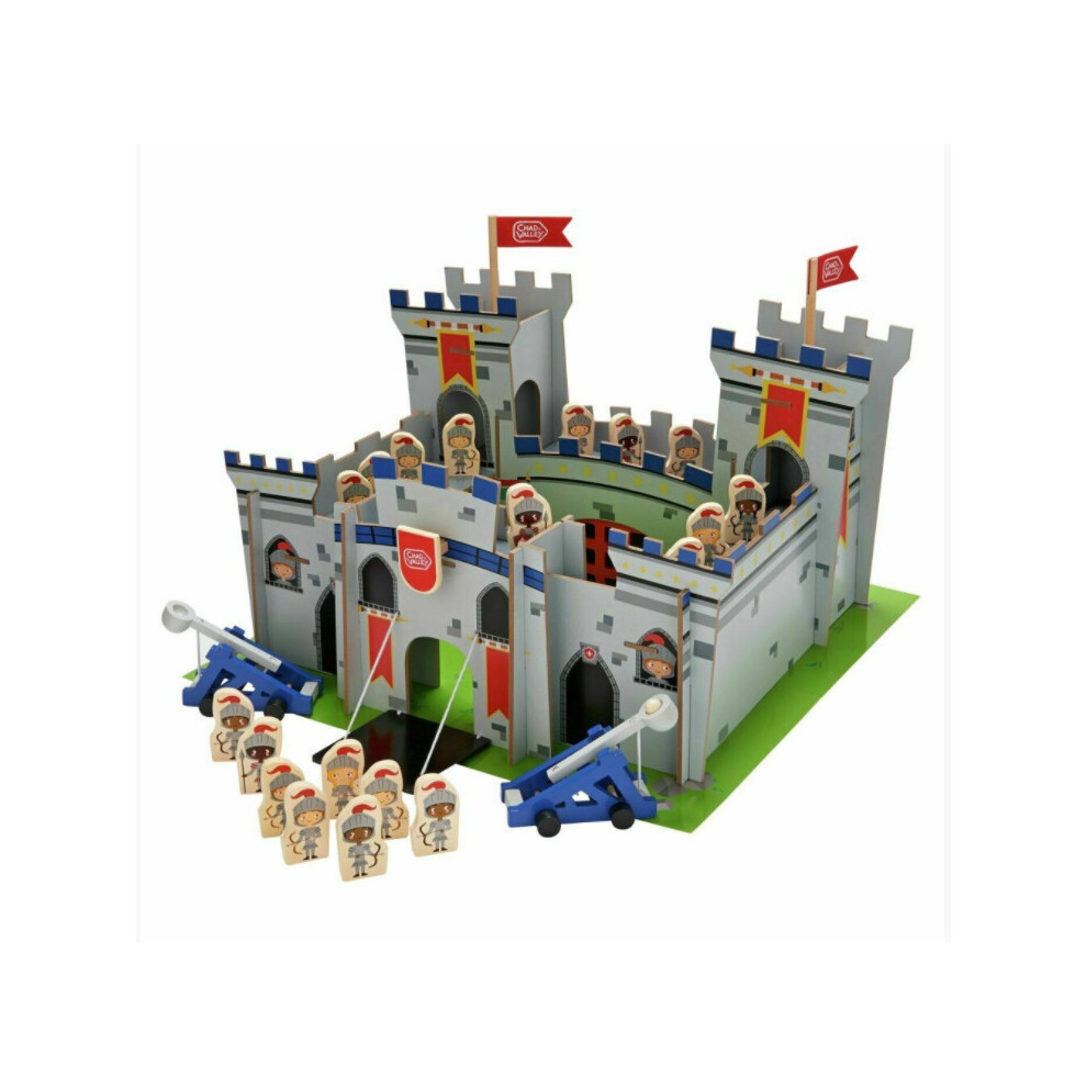 Chad Valley Large Wooden Knights Castle Children's Play Set Includes Figures