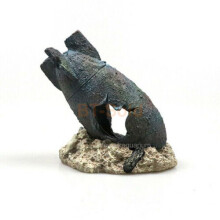 Aquarium ornament resin Ruins Bomb hide cave fish tank decoration