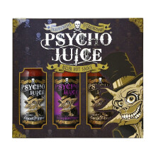 Psycho Juice Trio Hot Chilli Pepper Sauces Gift Box Set - Extreme Collection 7