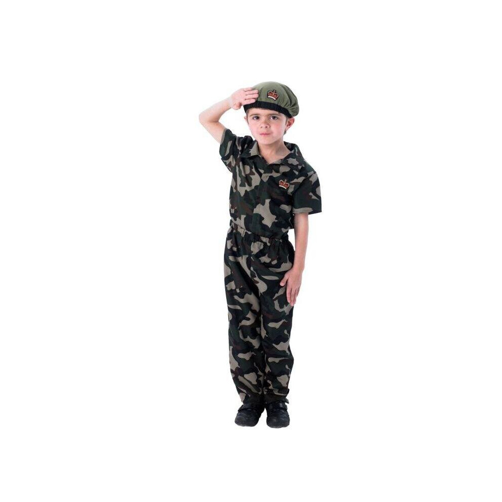 (Medium) Boys Camouflage Soldier Armed Forces Military Army Boy Fancy Dress Costume Outfit