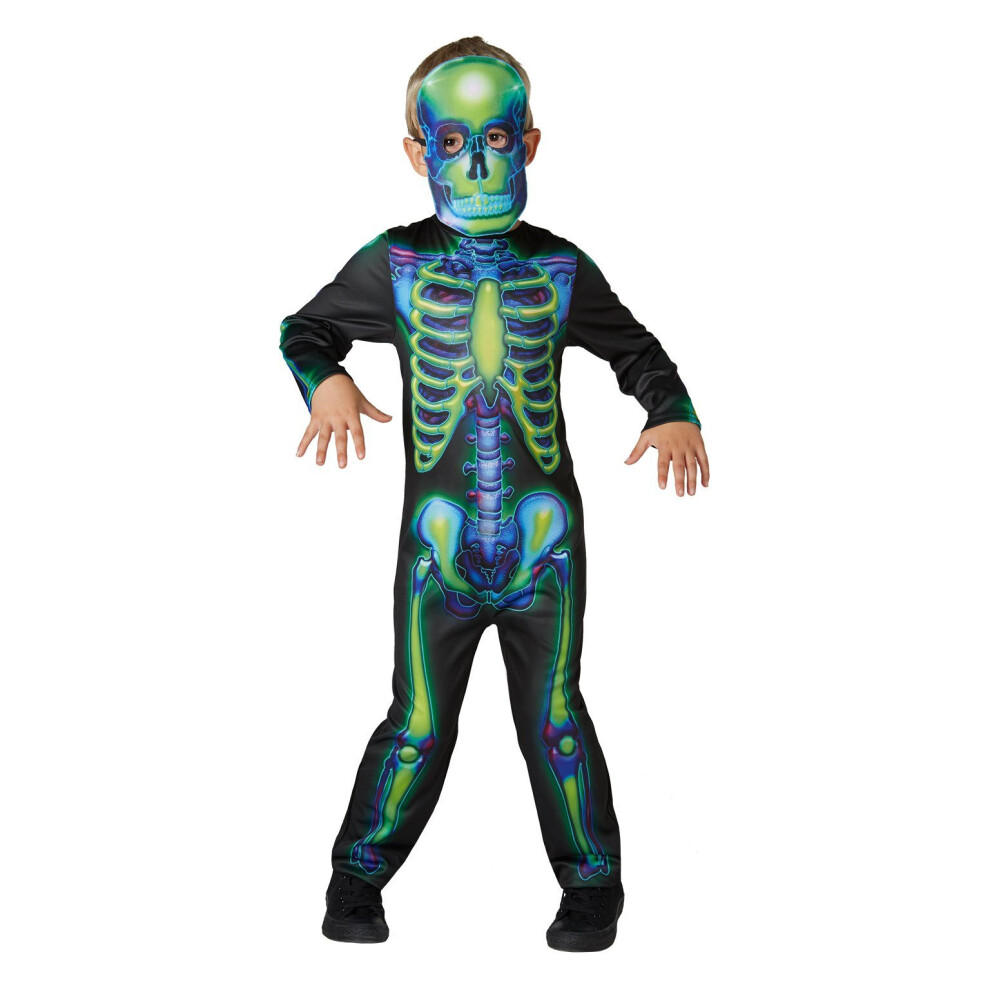 New Rubies Unisex (Small) Neon Skeleton Costume Dark
