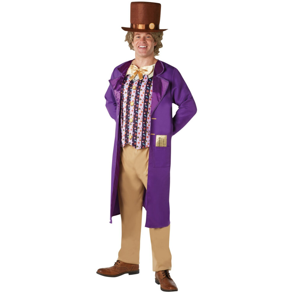 (XL) Willy Wonka Adult Costume with Top Hat