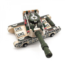 Wooden Ornaments Music Camouflage Tank Simulation Wooden Model Toy