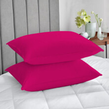 (PINK) 2 X Pillowcase Luxury Housewife Poly Cotton Pillow Covers