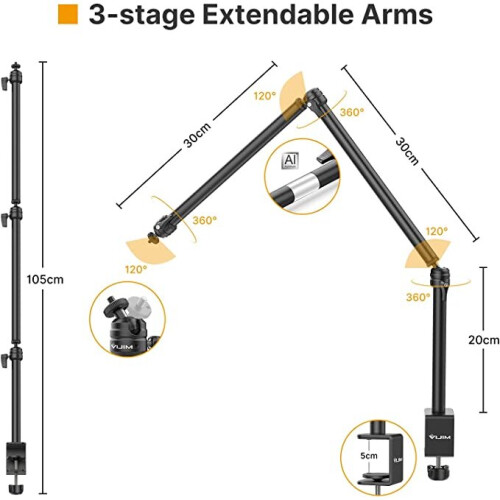 NEW-OPENED BOX ULANZI Flexible Arm, LS08 Overhead Camera Mount Desk Camera 2