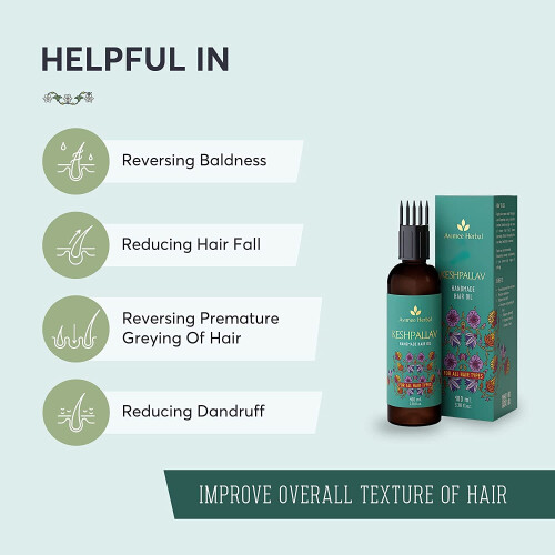 Huile capillaire à base de plantes Avimee Keshpallav 100 ml 2