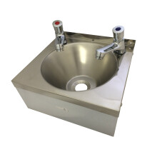 S10P SINK & PUSH TAPS Stainless Steel HAND WASH BASIN Waste Plug Trap