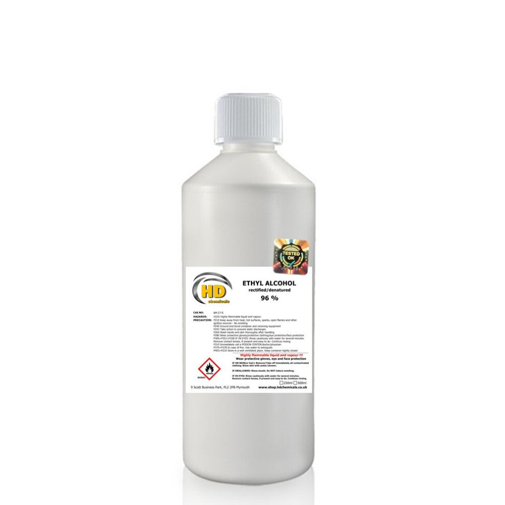 (500ml) Ethanol Ethyl Alcohol 96%  Alcohol Base Cleaner