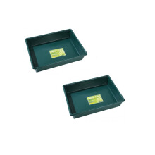 2x Green Deep Gravel Potting Tray Plant Pot Greenhouse 53 x 40 x 9.5cm