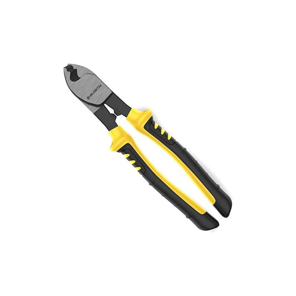 Blostm Yellow 8-Inch Cable Cutting Pliers (8" / 210Mm) | 2-In-1 Wire Cutter & Cable Stripper Made Of Rust Resistant Chrome Vanadium Steel, With Anti-Slip Thermoplastic Rubber Handle - Image 2