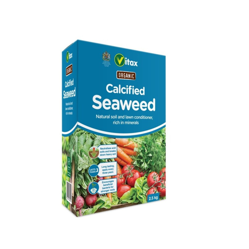 Vitax Calcified Seaweed Lawn Conditioner Organic Mineral Feed 2.5kg