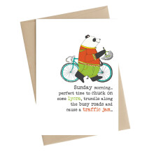 Lycra & Traffic Jams Greeting Card by Dandelion Stationery Cards