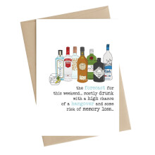 Weekend Forecast Hungover Greeting Card by Dandelion Stationery Cards