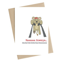 Naaaaaa Sowenya...Teddy & Monkey Greeting Card by Dandelion Stationery Cards