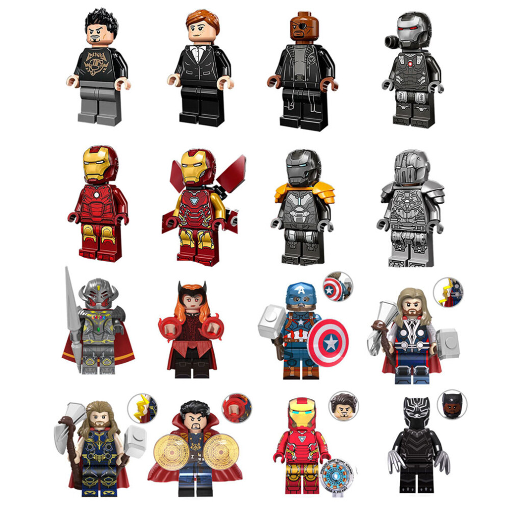 Xurikcoo (Style A) 16Pcs Avengers Marvel Mini Figures Ironman Spiderman Fit Lego