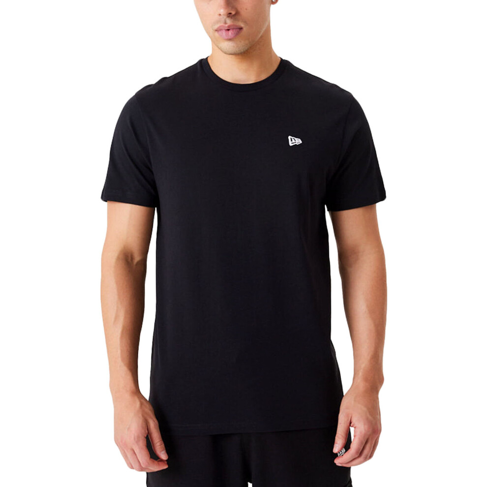 (M, Black) New Era Mens Essentials Short Sleeve Crew Neck Casual T-Shirt Top Tee - Black