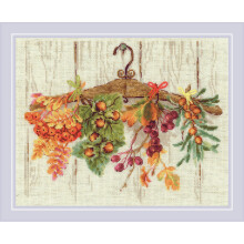 Kit point de croix compté - RIOLIS - 2037 Cadeaux d’automne - 30x24 cm - Aida 14ct lin - 19 couleurs