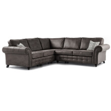 (Charcoal) Oakland Large Leather Corner Sofa - 2 Colours