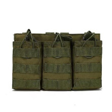 (Army Color) Triple Mag Pouch Tactical Magazine Pouch Military Molle Ammo Bag With Open Top