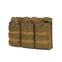 (Mud Color) Triple Mag Pouch Tactical Magazine Pouch Military Molle Ammo Bag With Open Top