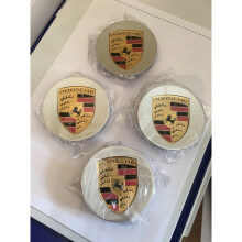 (Silver-65mm) 4pcs Porsche Wheel Centre Caps Cover 65MM Hub Badge Emblem Protector