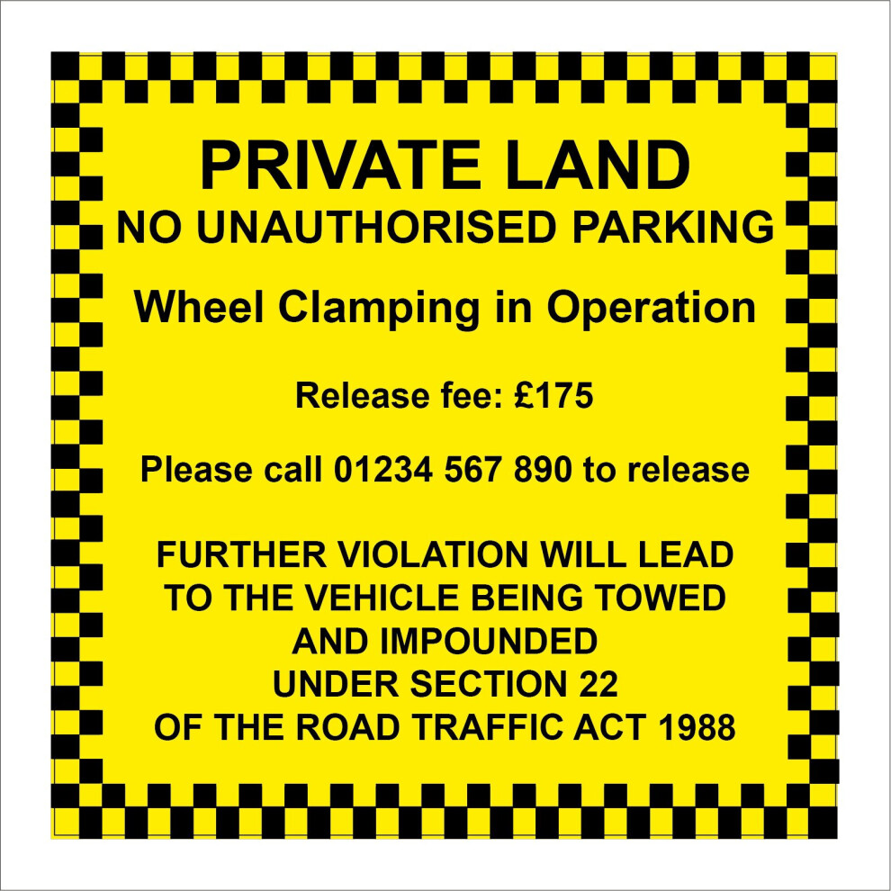 (1200 x 1200mm - 47 x 47, E - 3mm Standard Foamex Foamboard) SE156 Private Land No Unauthorised Parking Sign Admittance Entry Area Building 600mm x 60-image-OPC-PBB8MXJ-NEW