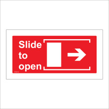 (400 x 200mm - 16 x 8, E - 3mm Standard Foamex Foamboard) FS313 Slide to Open Right Arrow Sign Red In Out Exit Entrance Close Direction 600mm x 300mm B - Magnetic - Vehicle Grade